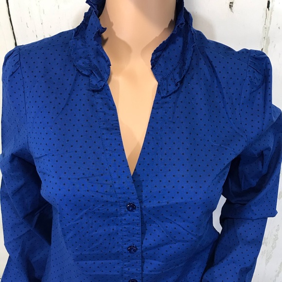 Fossil Polka Dot Button Down Blouse Size Small - Picture 3 of 8